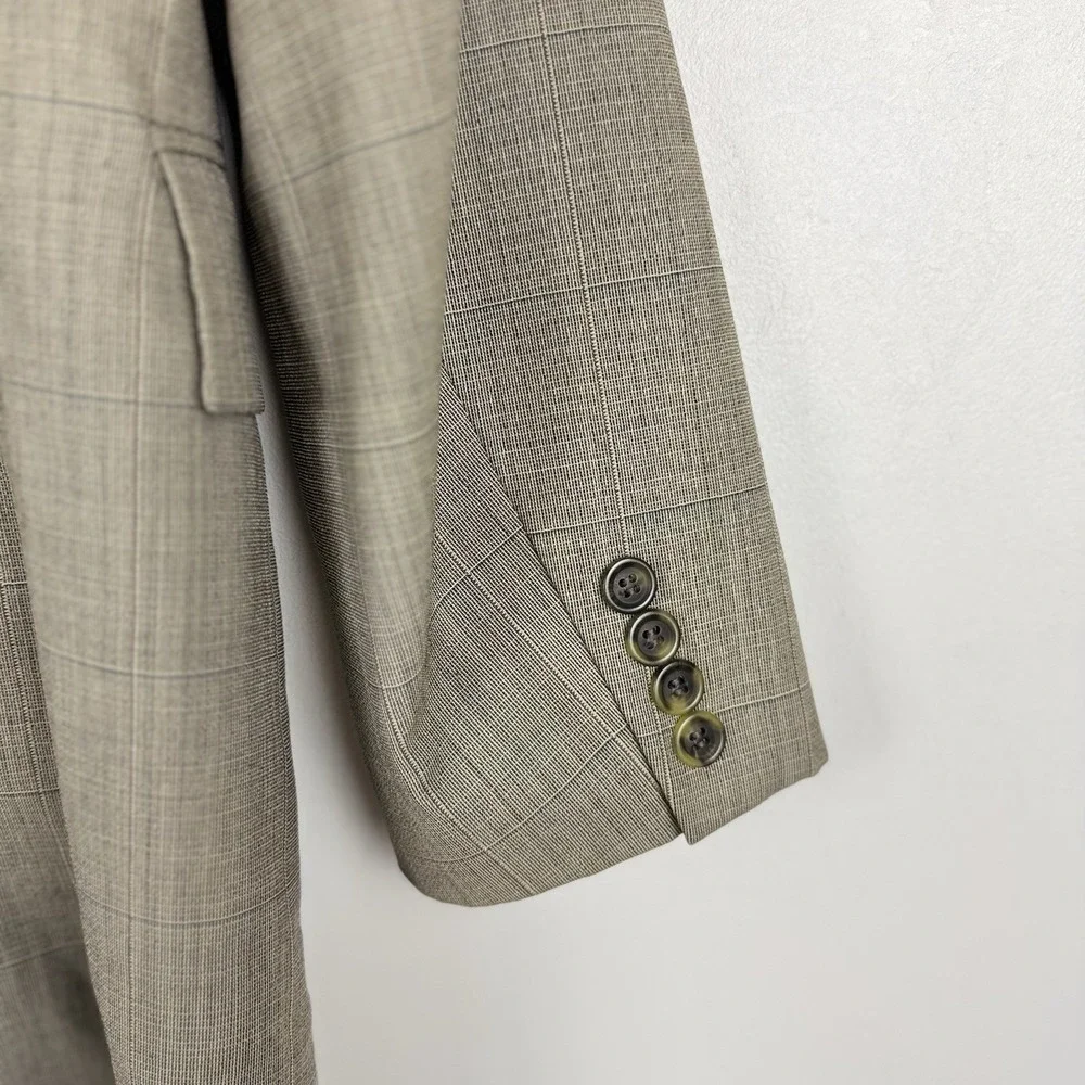 Vintage Chaps By Ralph Lauren Blazer Men's‎ 41L Tan Sports Coat Pure Virgin Wool